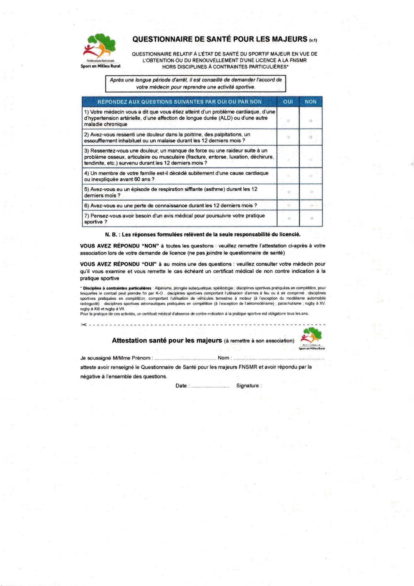 Questionnaire sante 2024 25